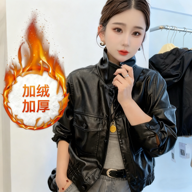 AAA【宋轶同款】油蜡皮植鞣皮衣外套高雅轻奢冬款加绒