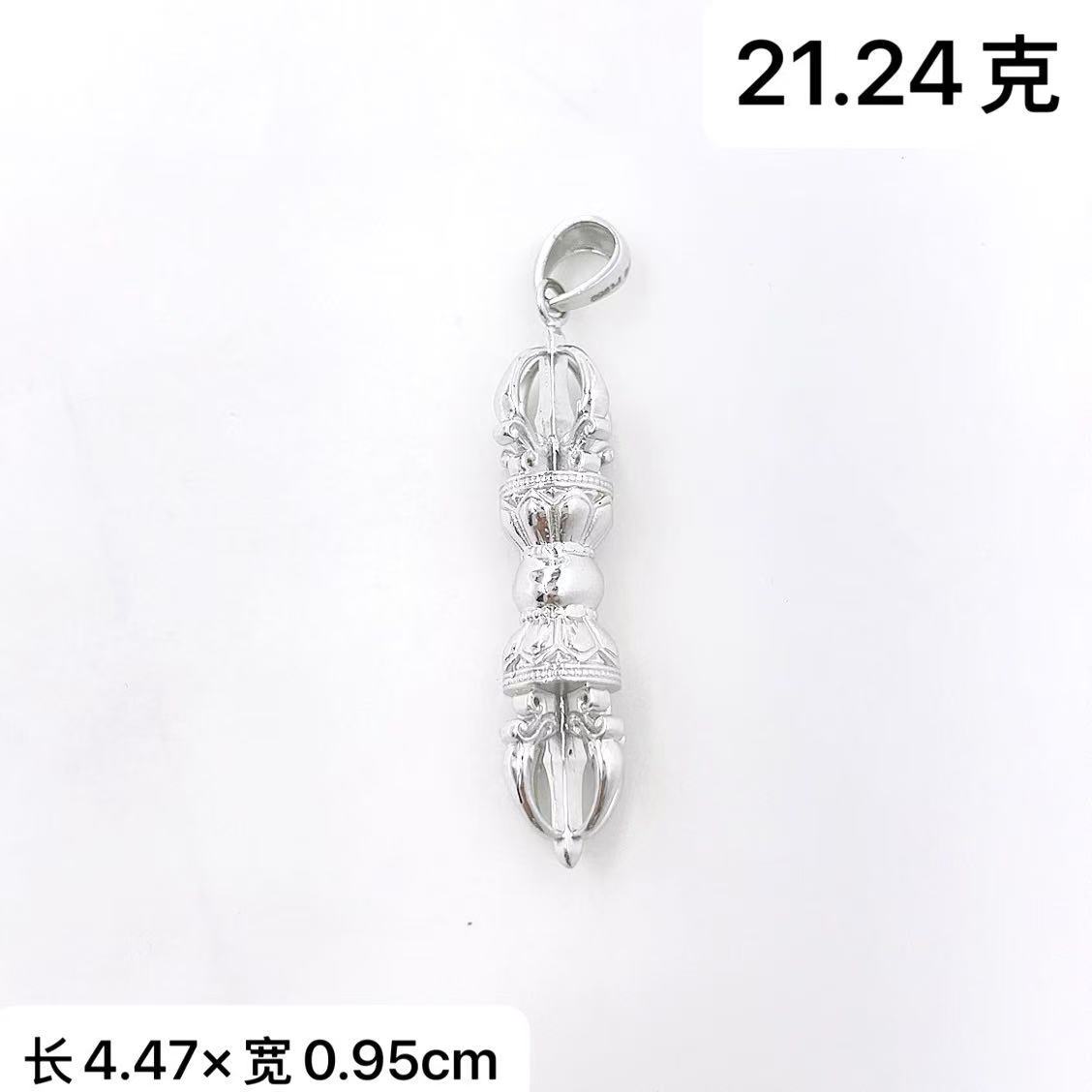 铂金950吊坠-21.24克铂金金刚杵降魔杵长款镂空手工吊坠