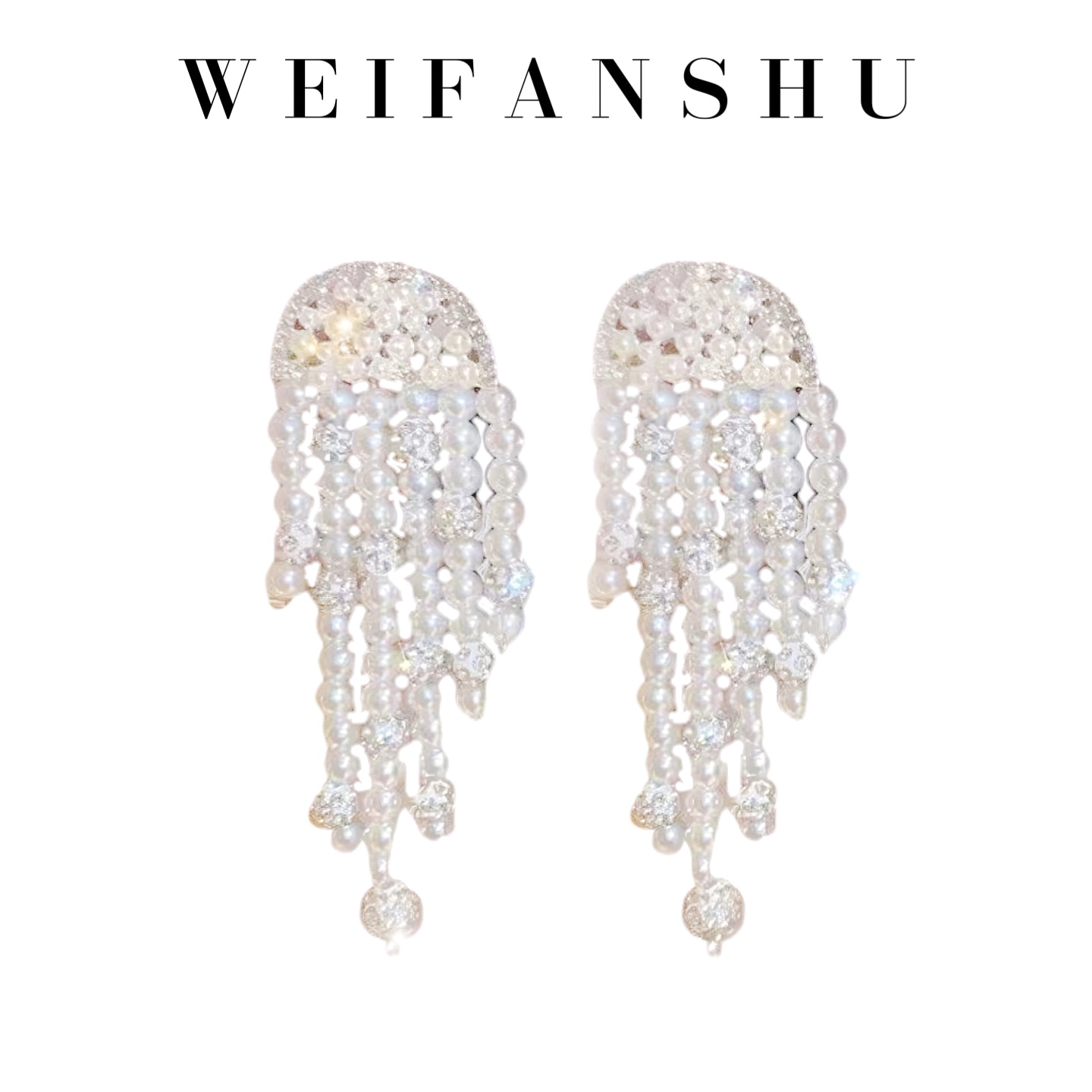 非金属莫桑石耳饰 WEIFANSHU/魏凡舒【希腊女神】流苏耳环