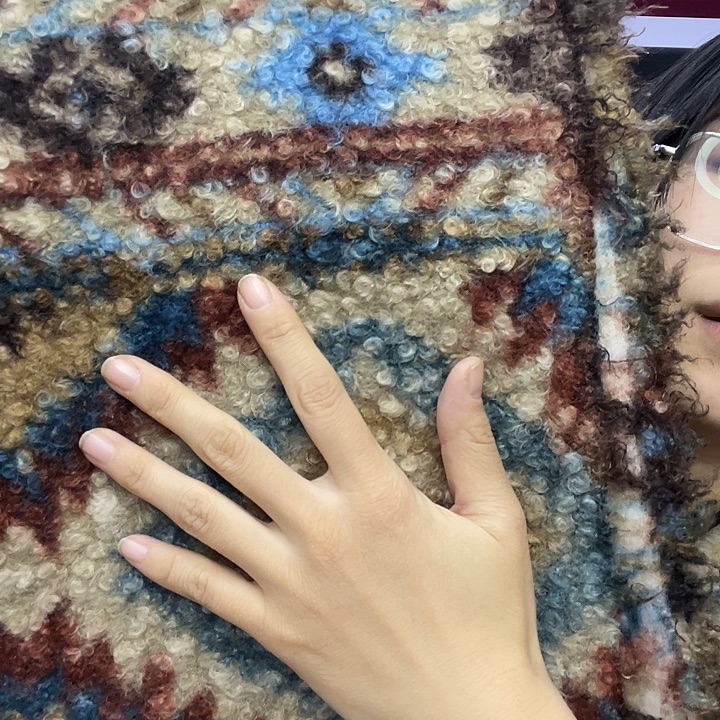 混纺复古羊羔圈圈绒1.5米