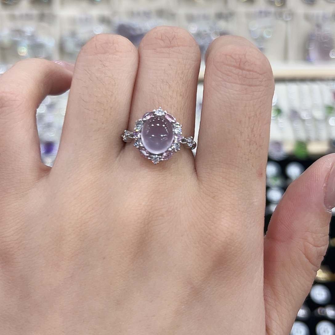 戒指萤石银S925镶嵌