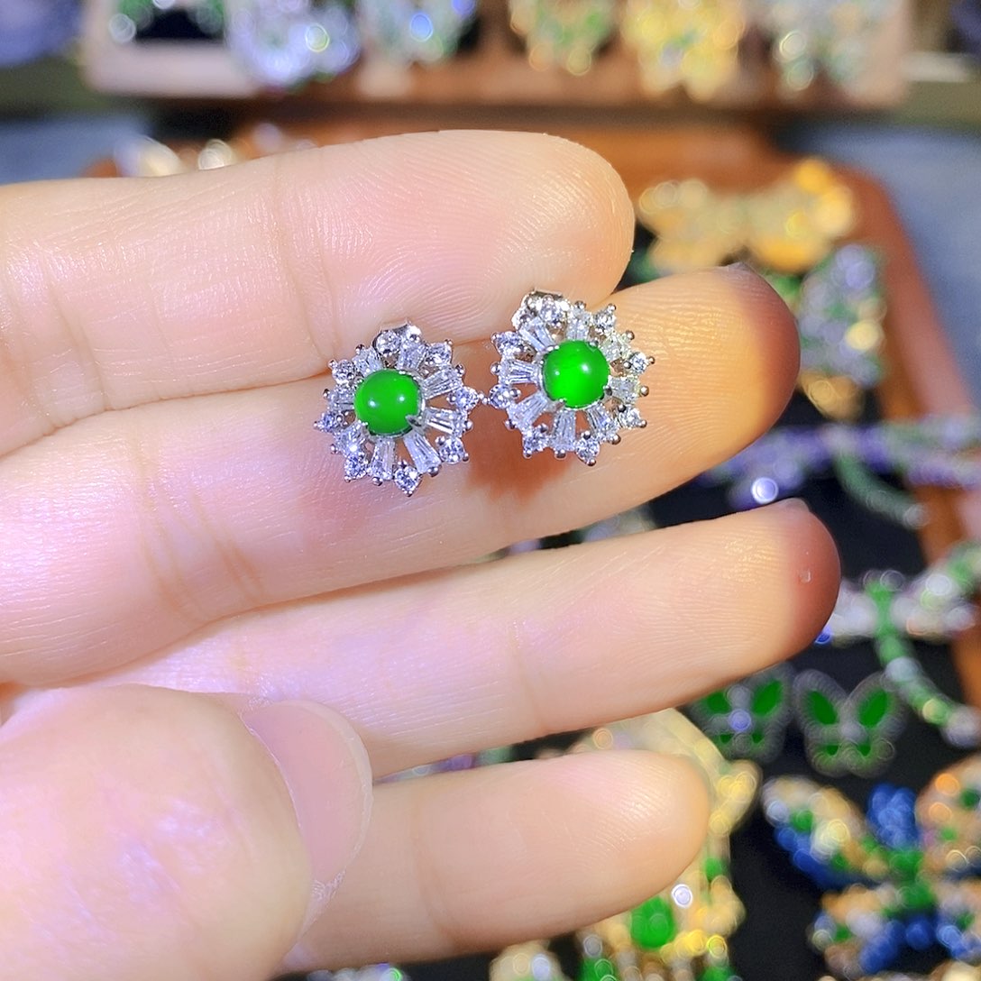 吊坠(不含链)银S925镶嵌翡翠