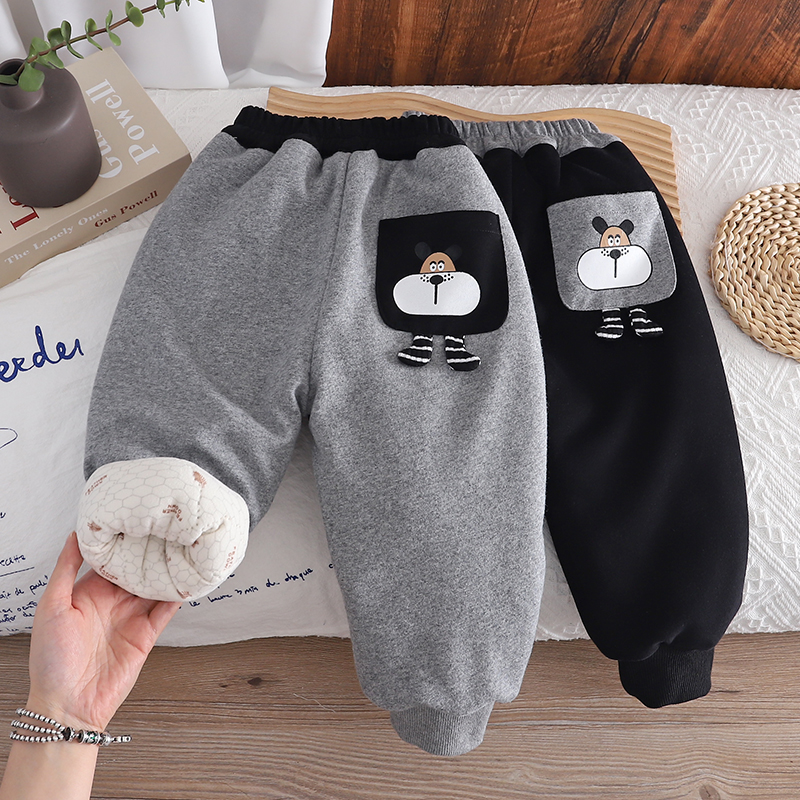 男童棉裤加绒加厚冬季宝宝一条过冬裤子儿童三层夹棉厚实长裤外穿