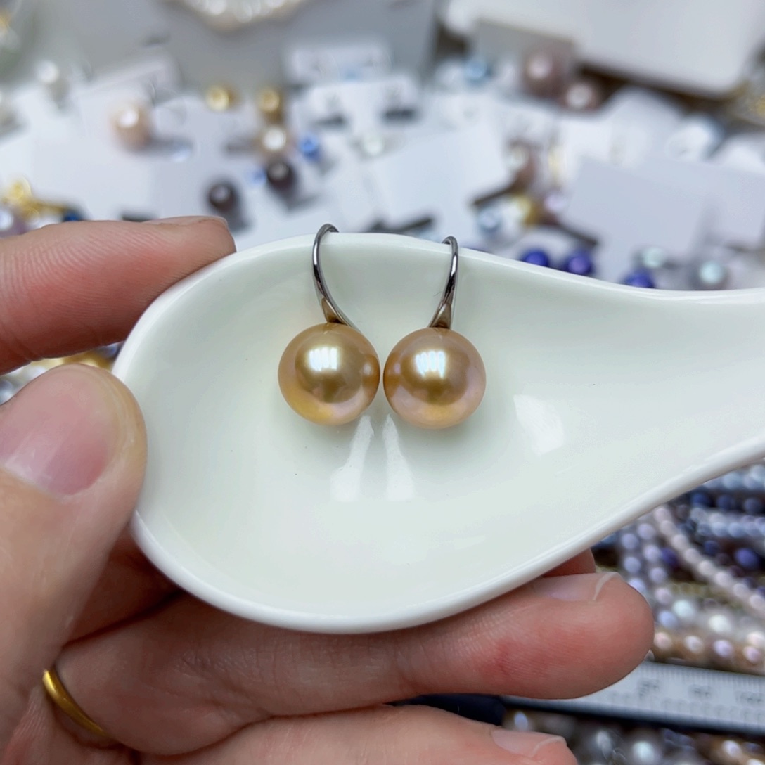 淡水珍珠耳饰银S925镶嵌