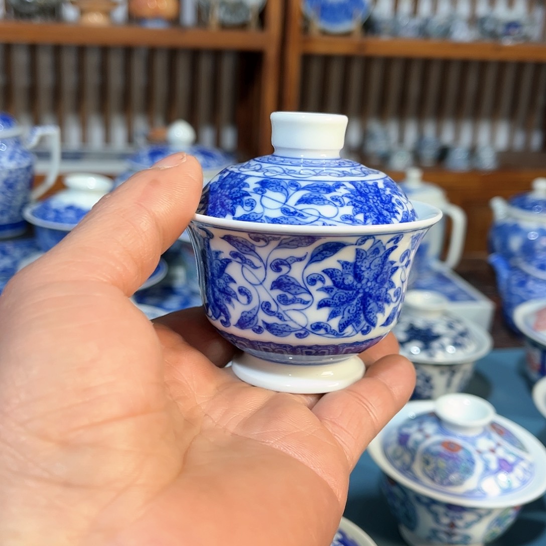 錡镇堂手工手绘盖碗