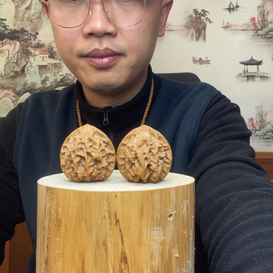 文玩核桃把件鸡心，修
