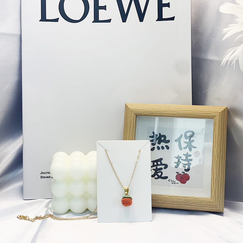 微钩橘子饰品（项链）手工钩织手工DIY百搭时尚创意玩偶钩织