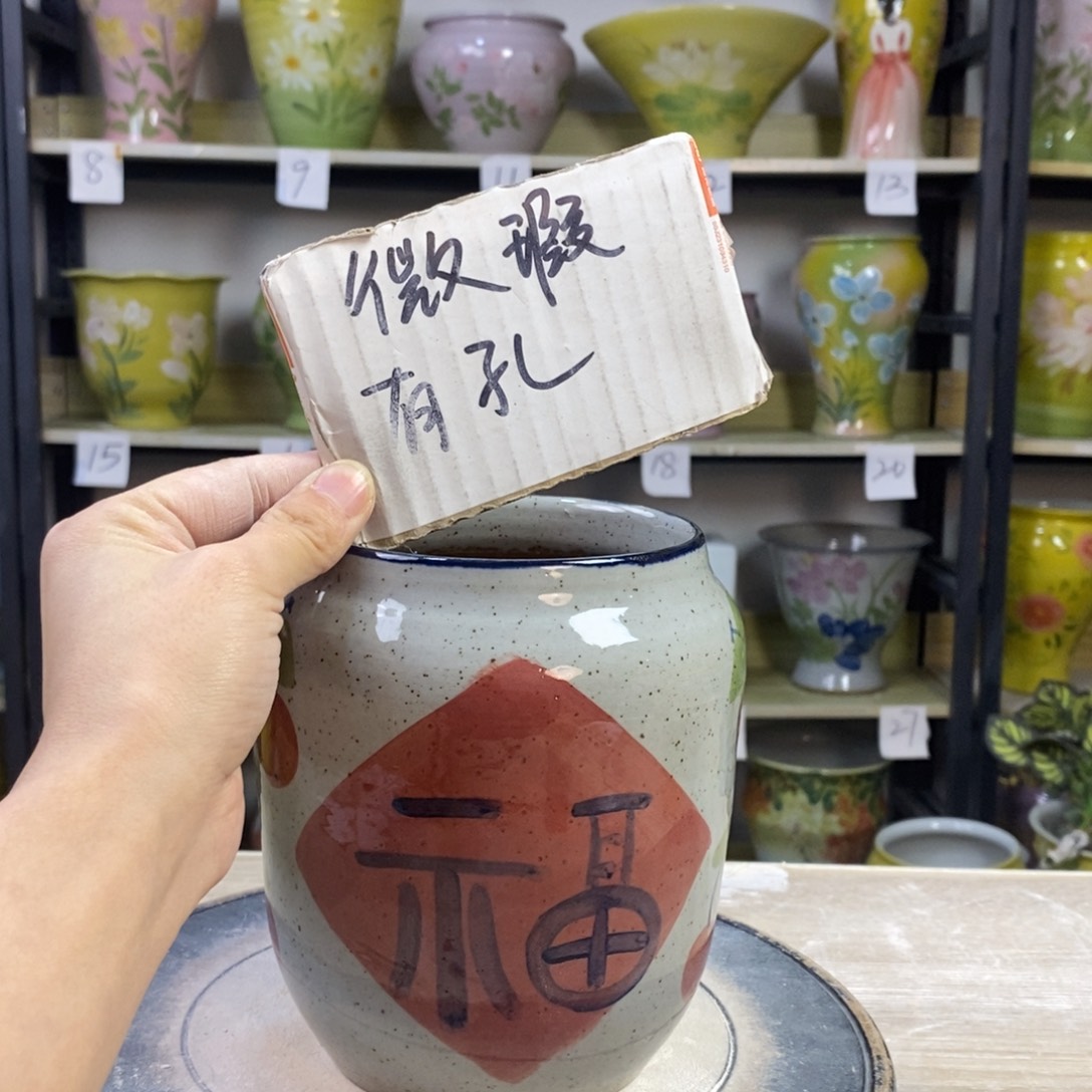 景德镇手工手绘陶瓷花盆