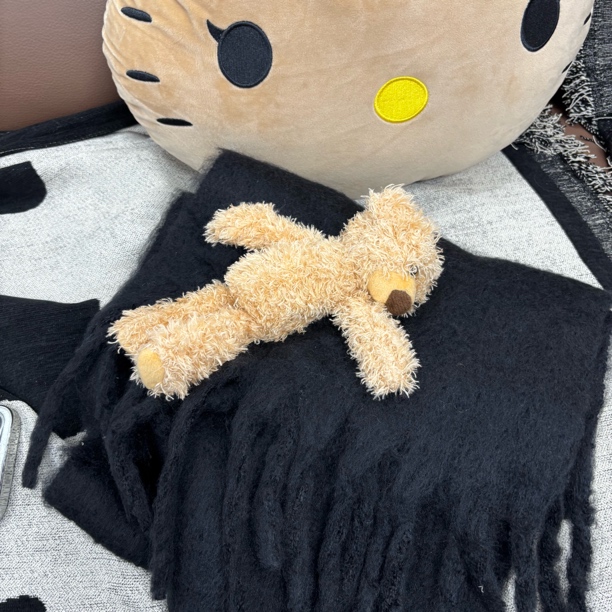 大熊黑色围巾WJ041