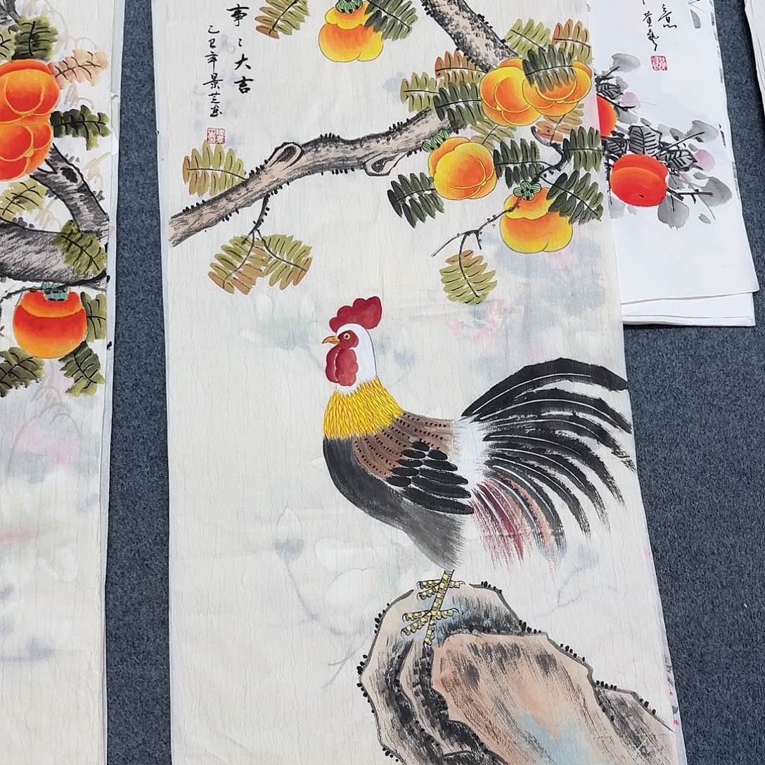 国画尺寸50X100手绘作品