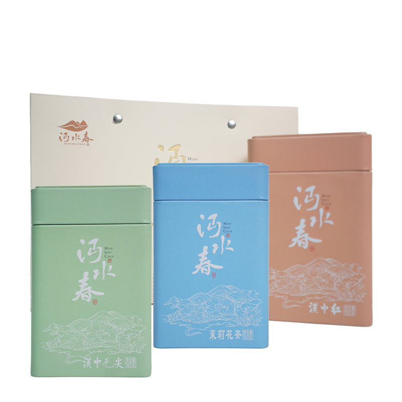 沔水春汉中高山茅坡原产地茶红茶100g+毛尖100g+茉莉花100g组合装