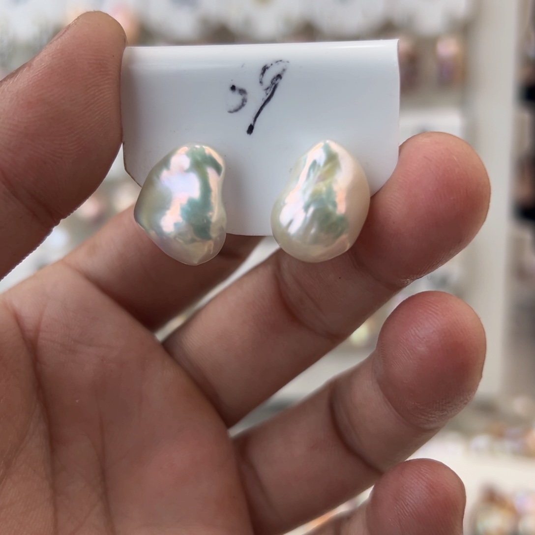 淡水珍珠耳饰银S925镶嵌