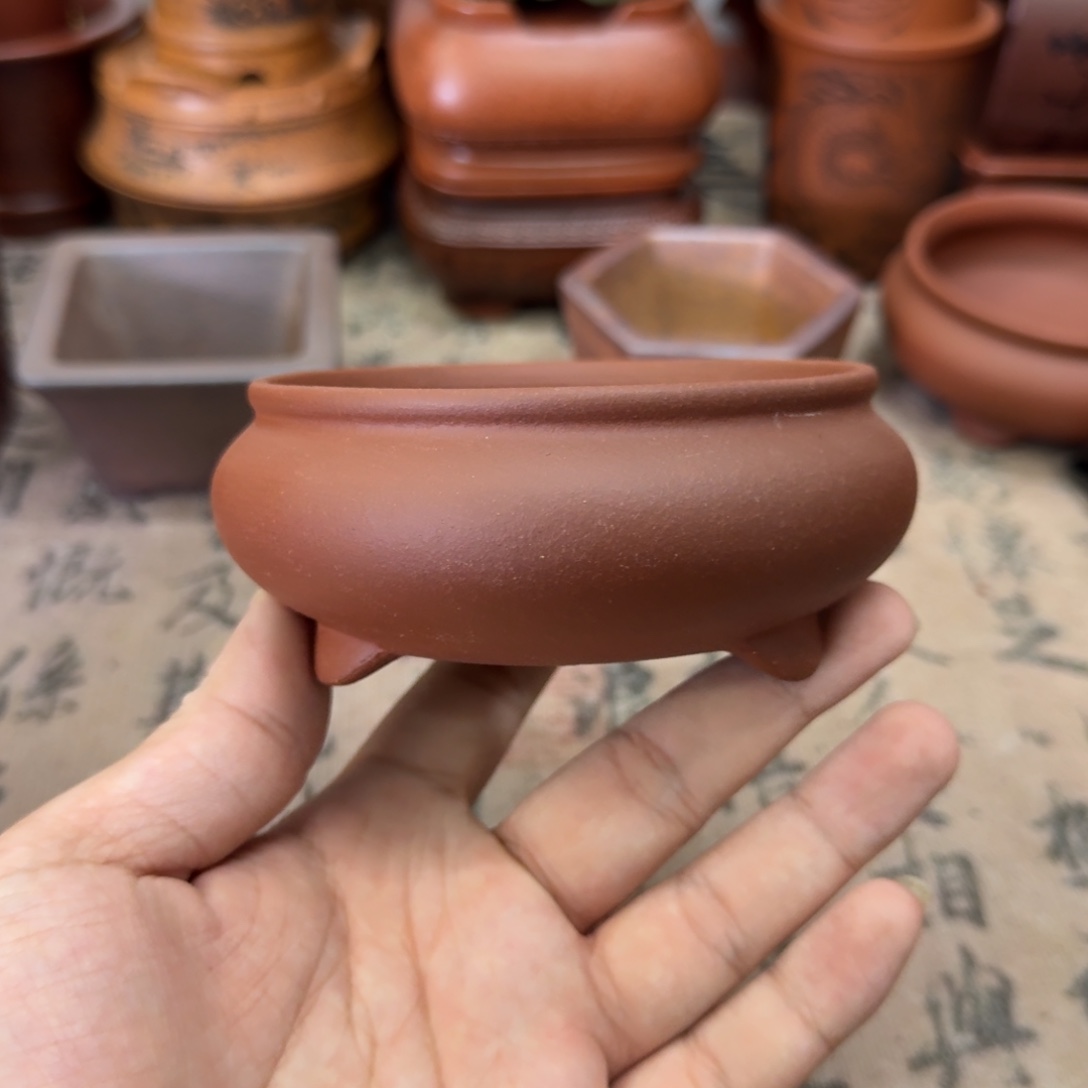 紫砂花盆宜兴紫砂正品9.5x4