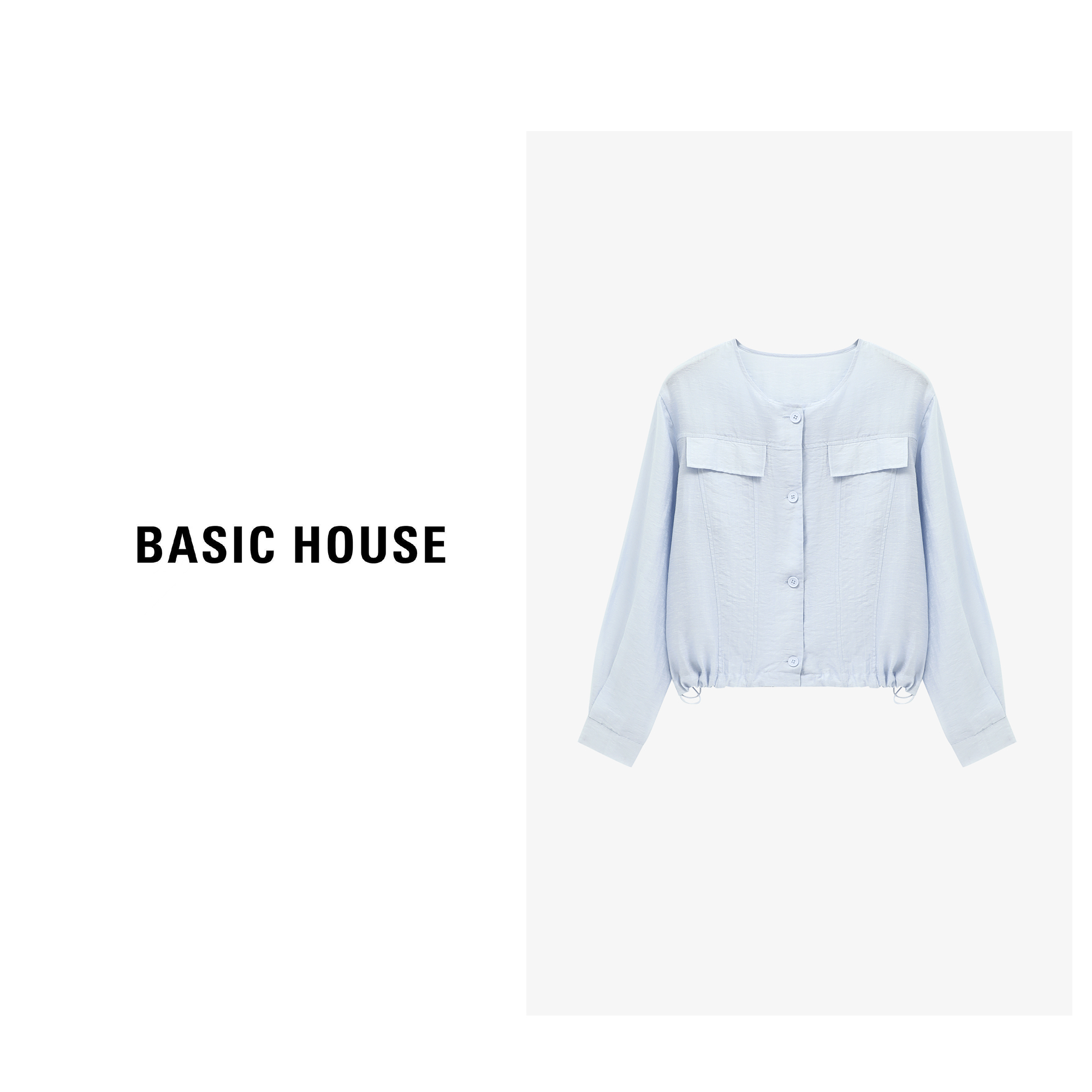Basic House/百家好秋季新款时尚简约天丝亚麻外套-B0625B5ANB2
