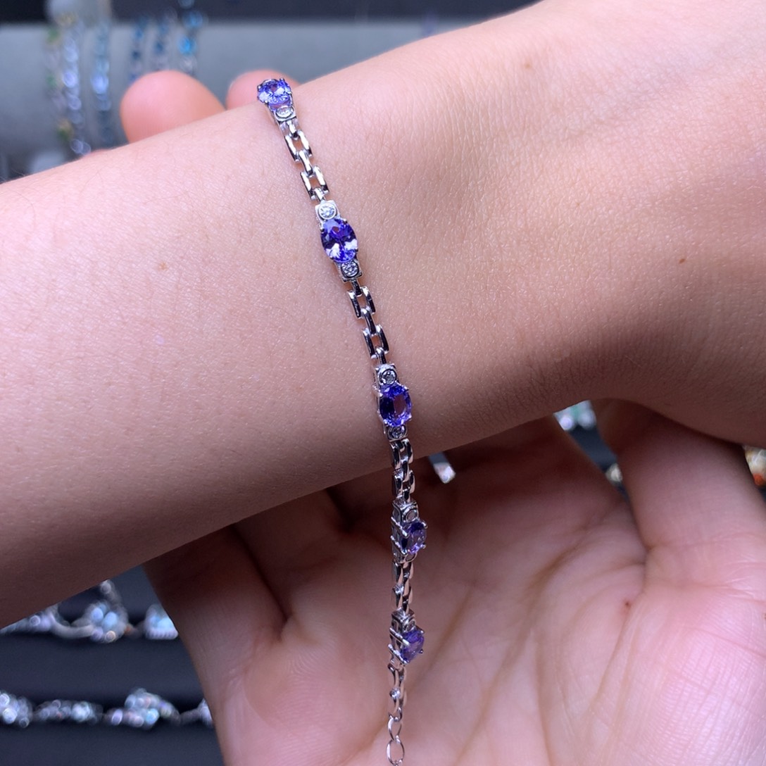 坦桑石手链银S925镶嵌手链