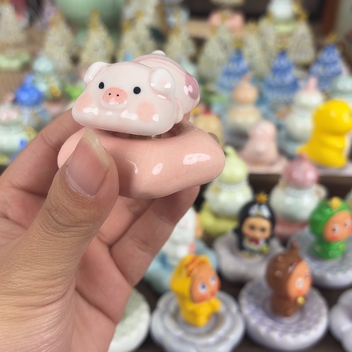 陶瓷粉色猪猪转转