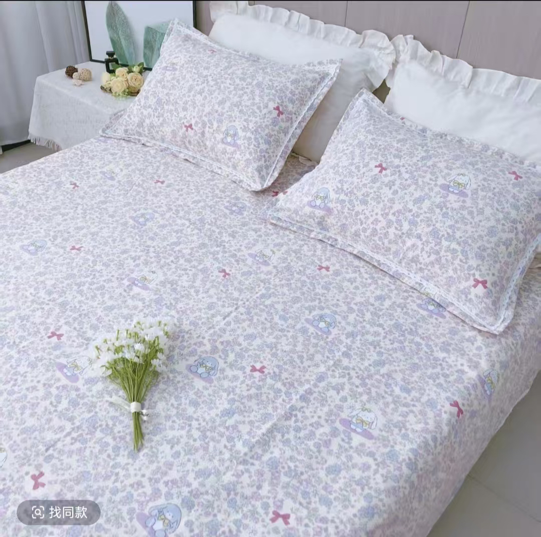 【紫罗兰--床单】亲肤加厚双人床单 2.3×2.4±5厘米 柔软舒适 花边款