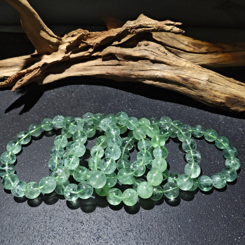 【黑胖珠宝】H1502 绿萤石单圈手链 多样性发其一