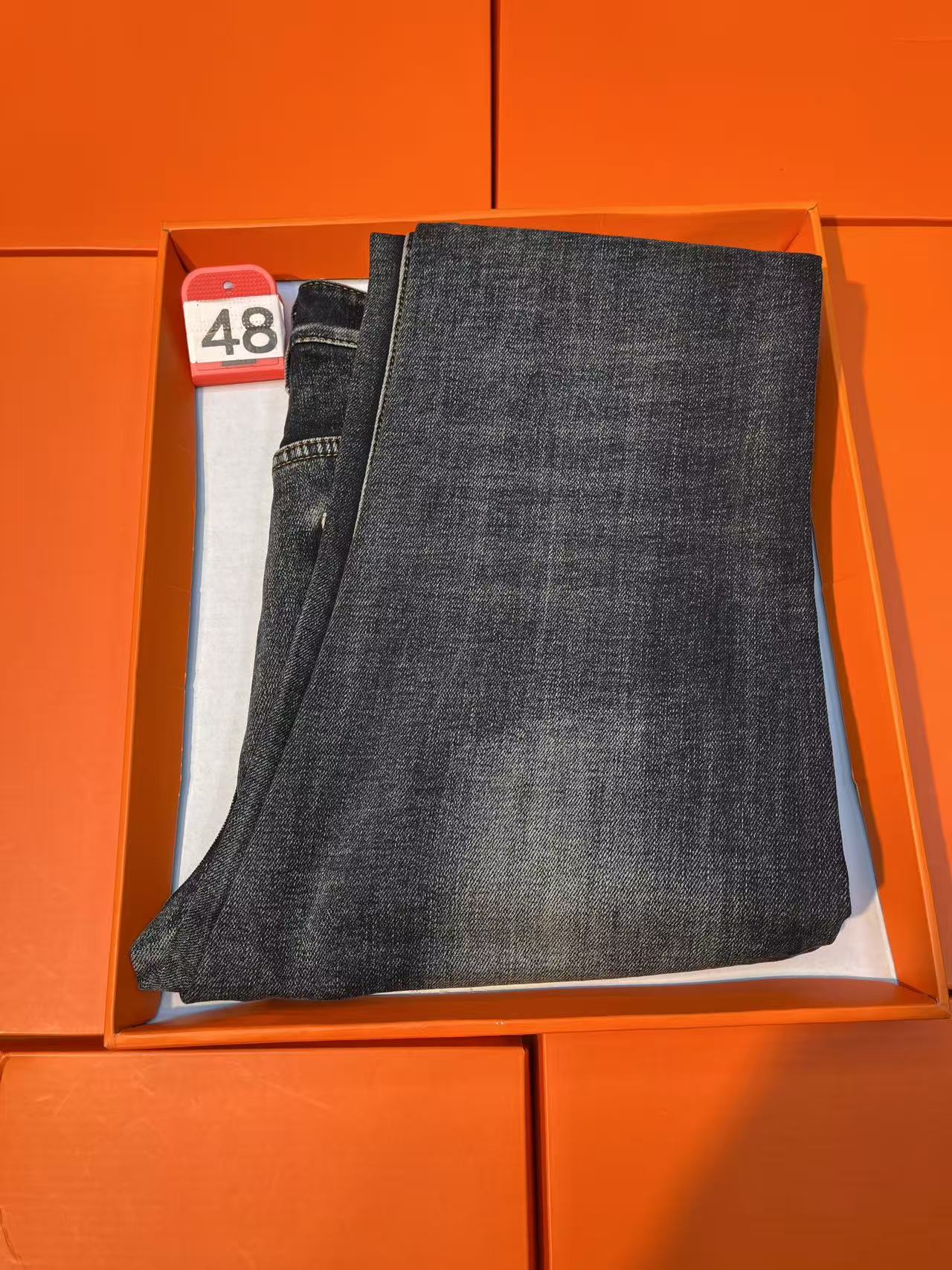 【老莫】 48号直筒裤扎染牛仔裤男士