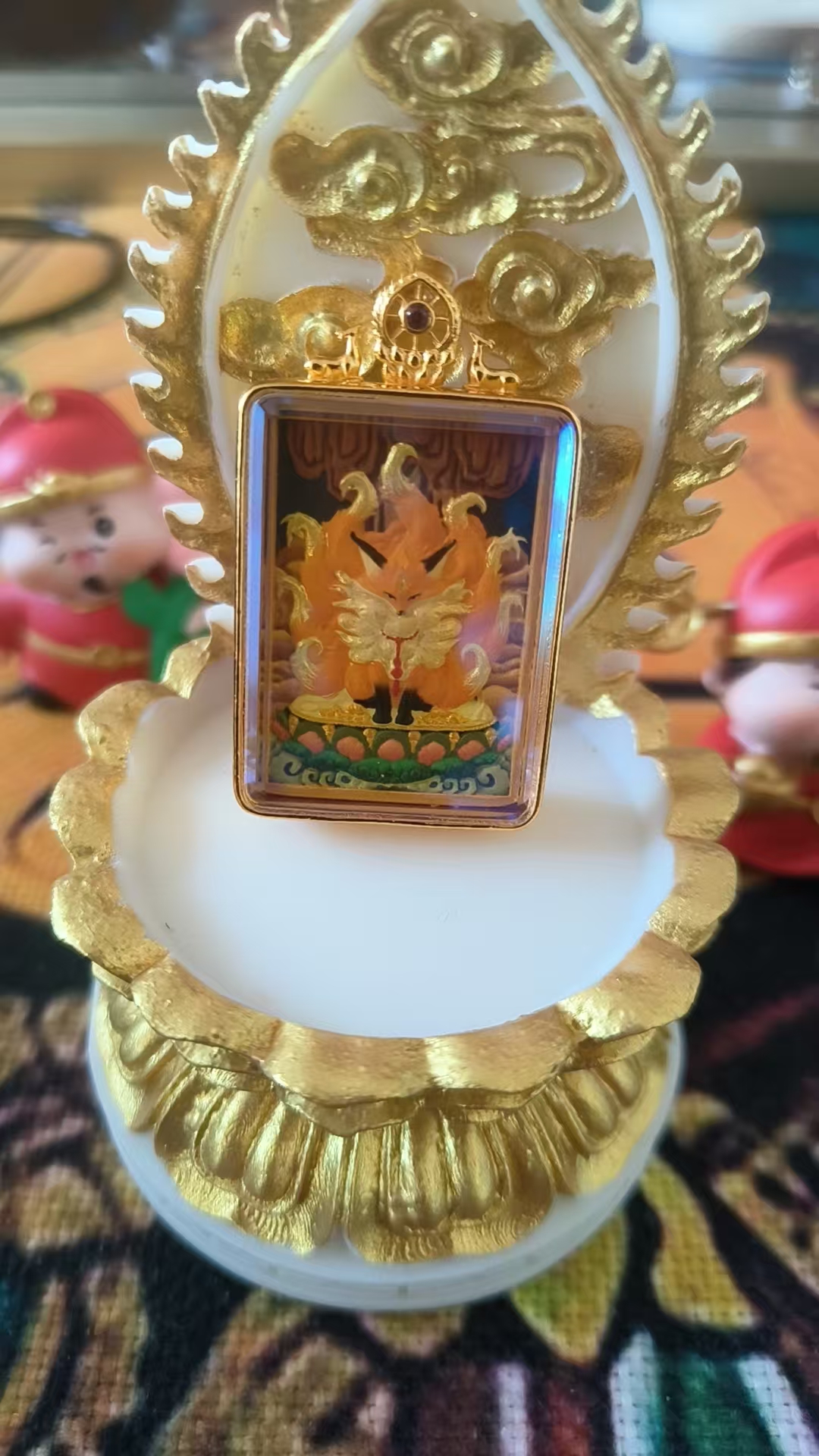 吊坠925银皮 九尾唐卡项链复古吊坠