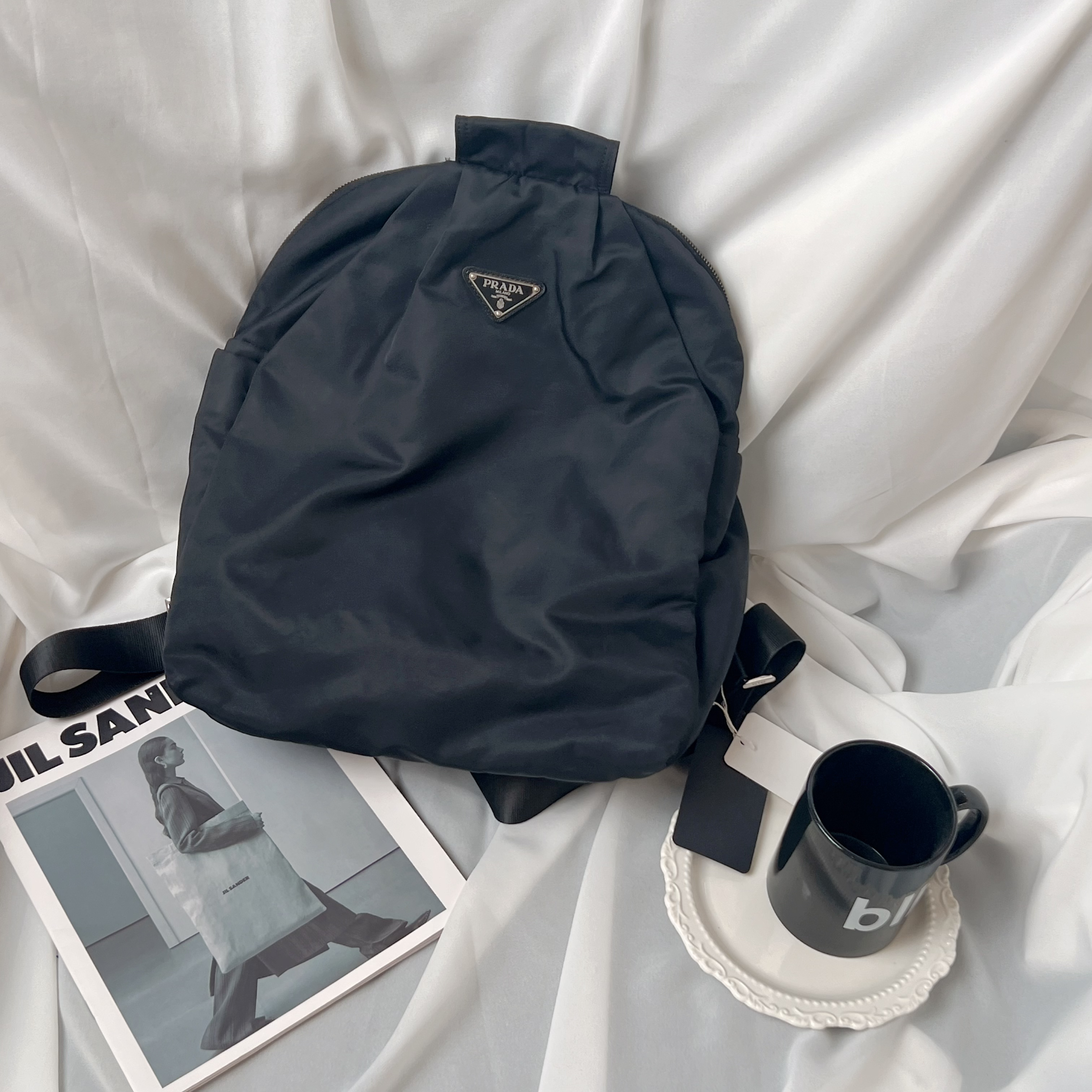 95新 Prada/普拉达 J prada 普拉达黑色 双肩包