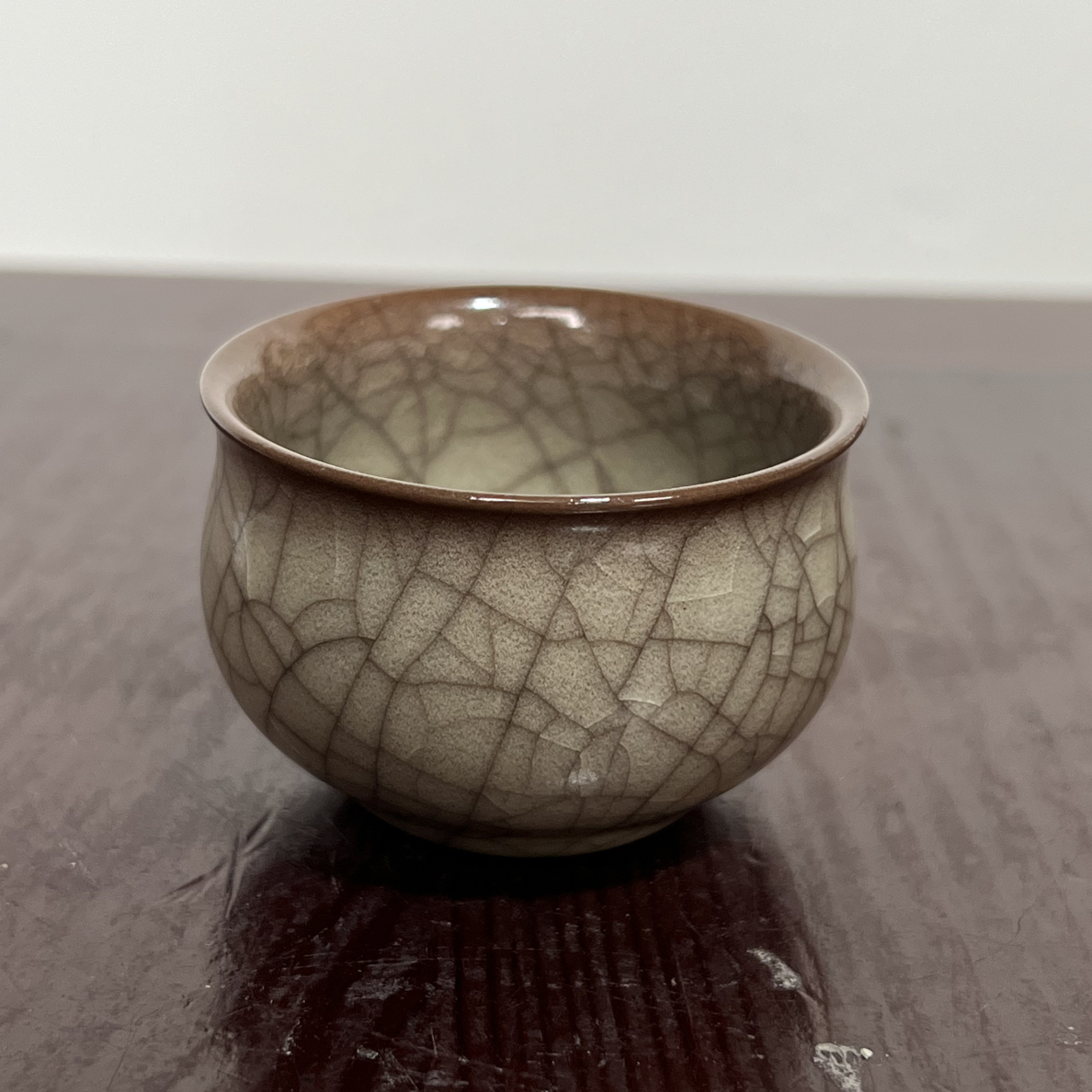 龙泉青瓷陈路军传世哥窑品茗杯手工杯主任杯小容杯水杯