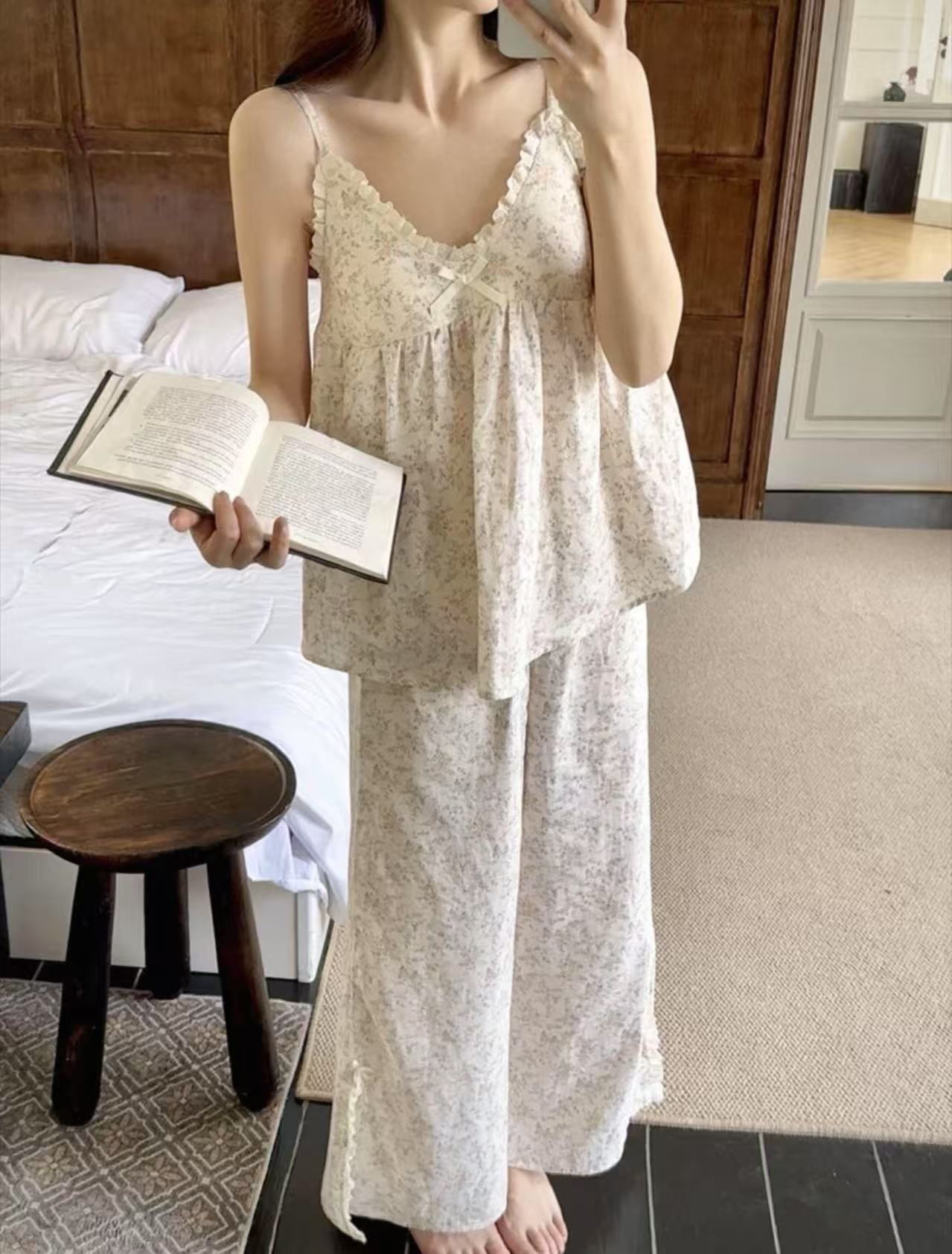 潮流新款春夏季睡衣女可外穿短袖两件套时尚女士家居服女生