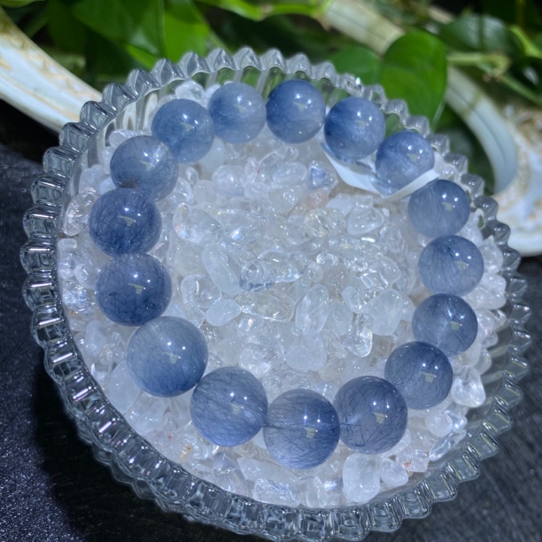 蓝发晶单圈12mm左右水晶手串