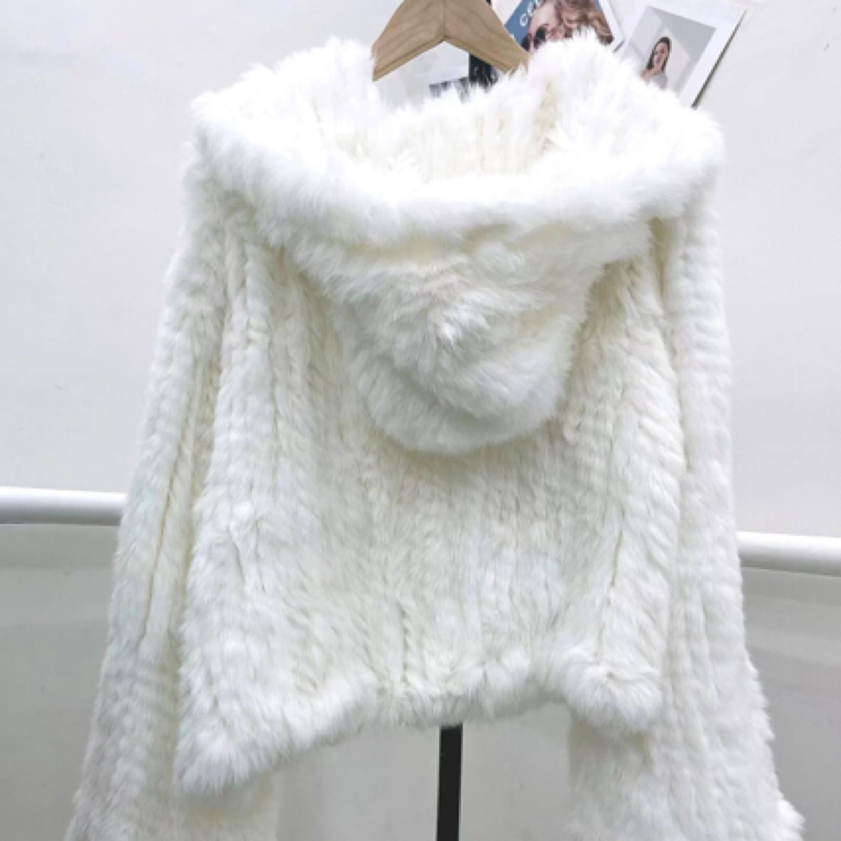 人造皮草 新款毛毛加厚宽松连帽网红时尚百搭女士洋气冬季