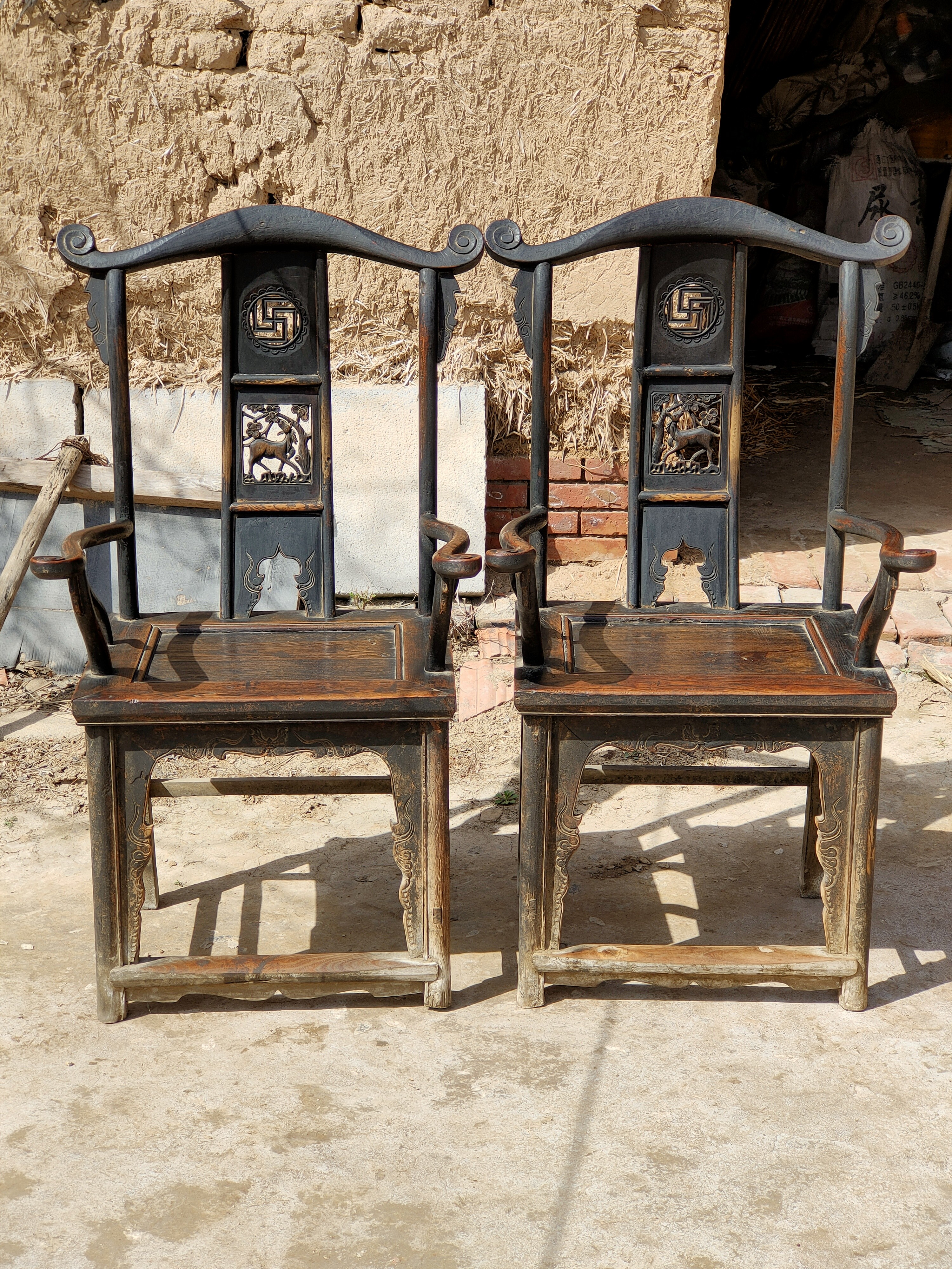 民清古典北官帽椅包浆圆润偏远地区不包邮