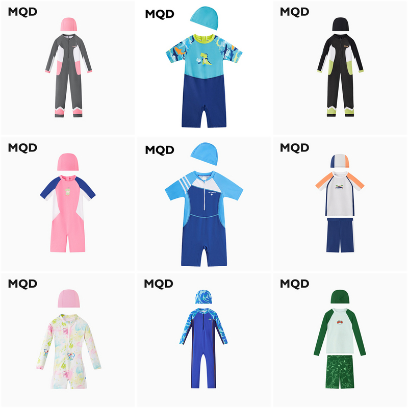 H12【先选尺码，再选颜色】MQD男女童夏季新款潮酷休闲游泳卡通泳衣