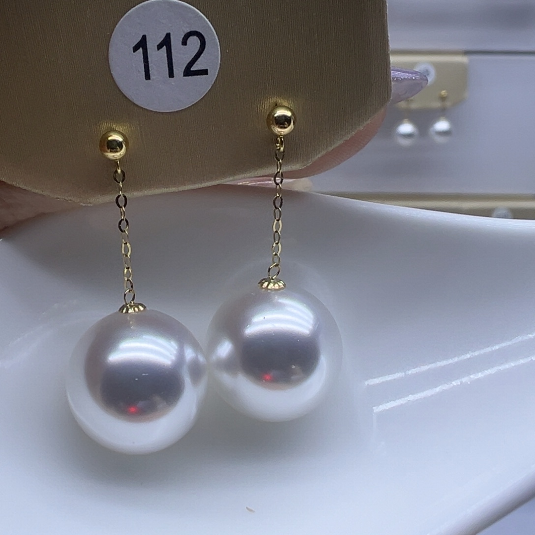 淡水珍珠18K金镶嵌耳饰