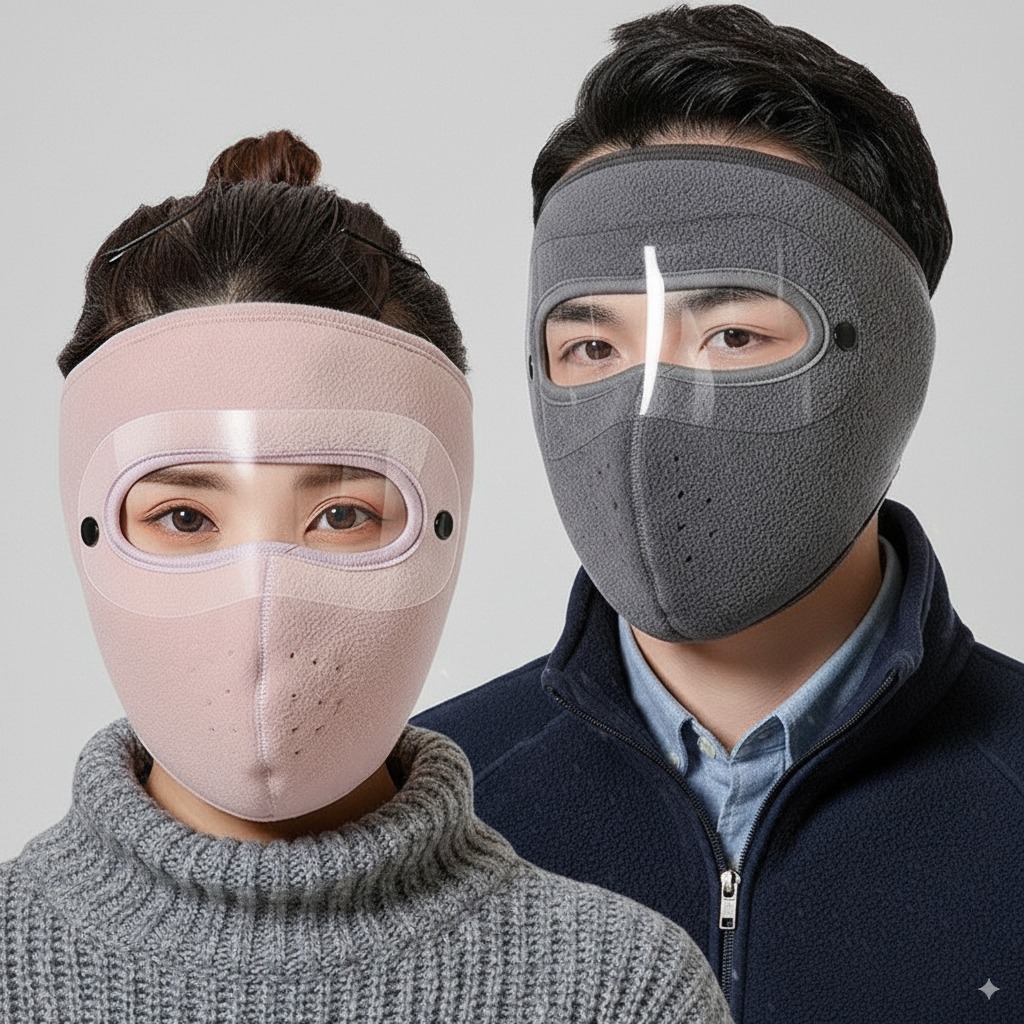 冬季全脸保暖面罩加绒加厚防风防寒骑电动车护脸神器男女