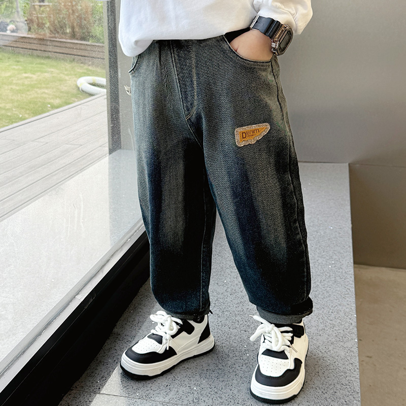儿童装男童秋装裤子2025新款中小童男孩秋季牛仔裤休闲春秋款长裤