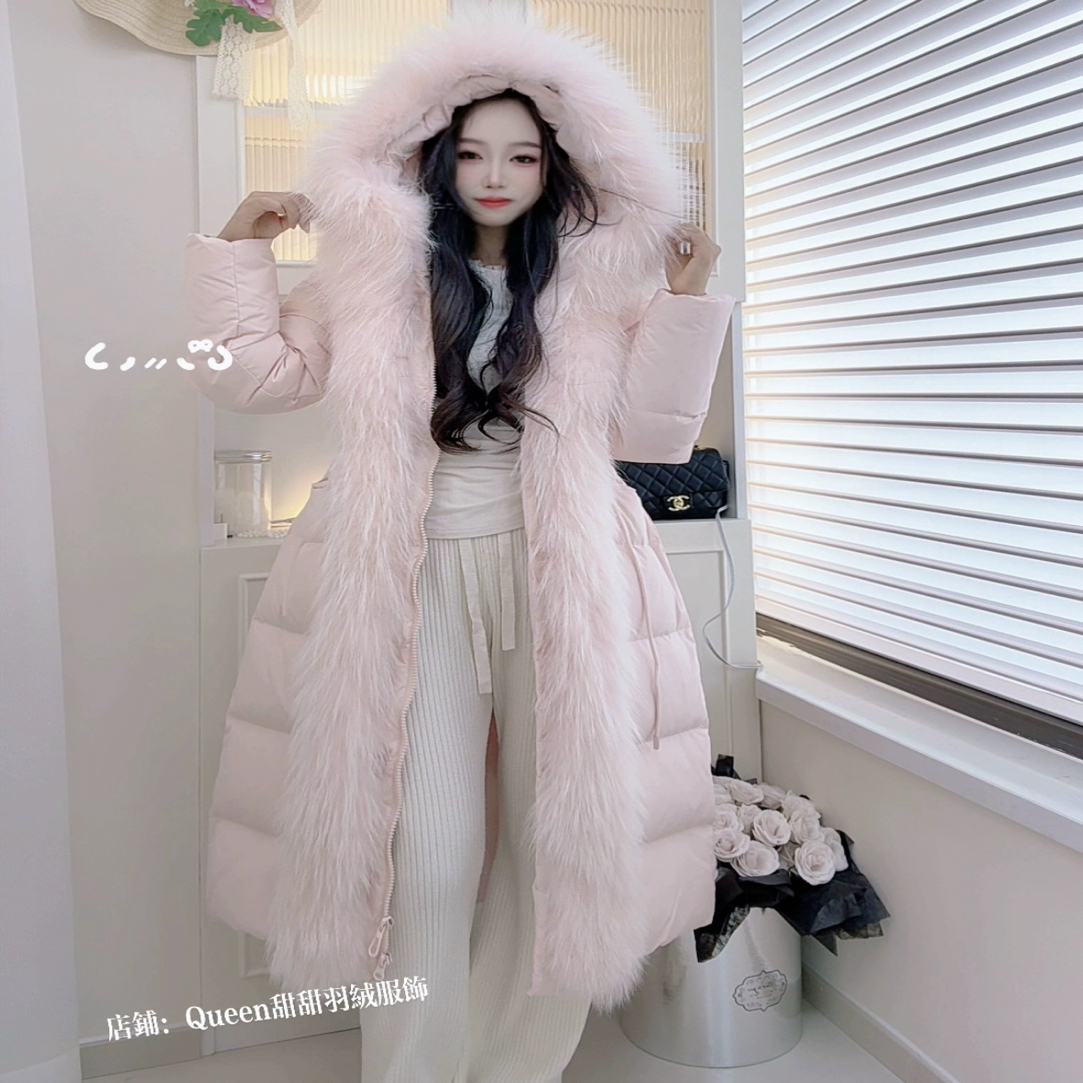 【雪国长款】新国标安心绒可溯源90白鸭绒羽绒服真毛领显瘦新年战衣