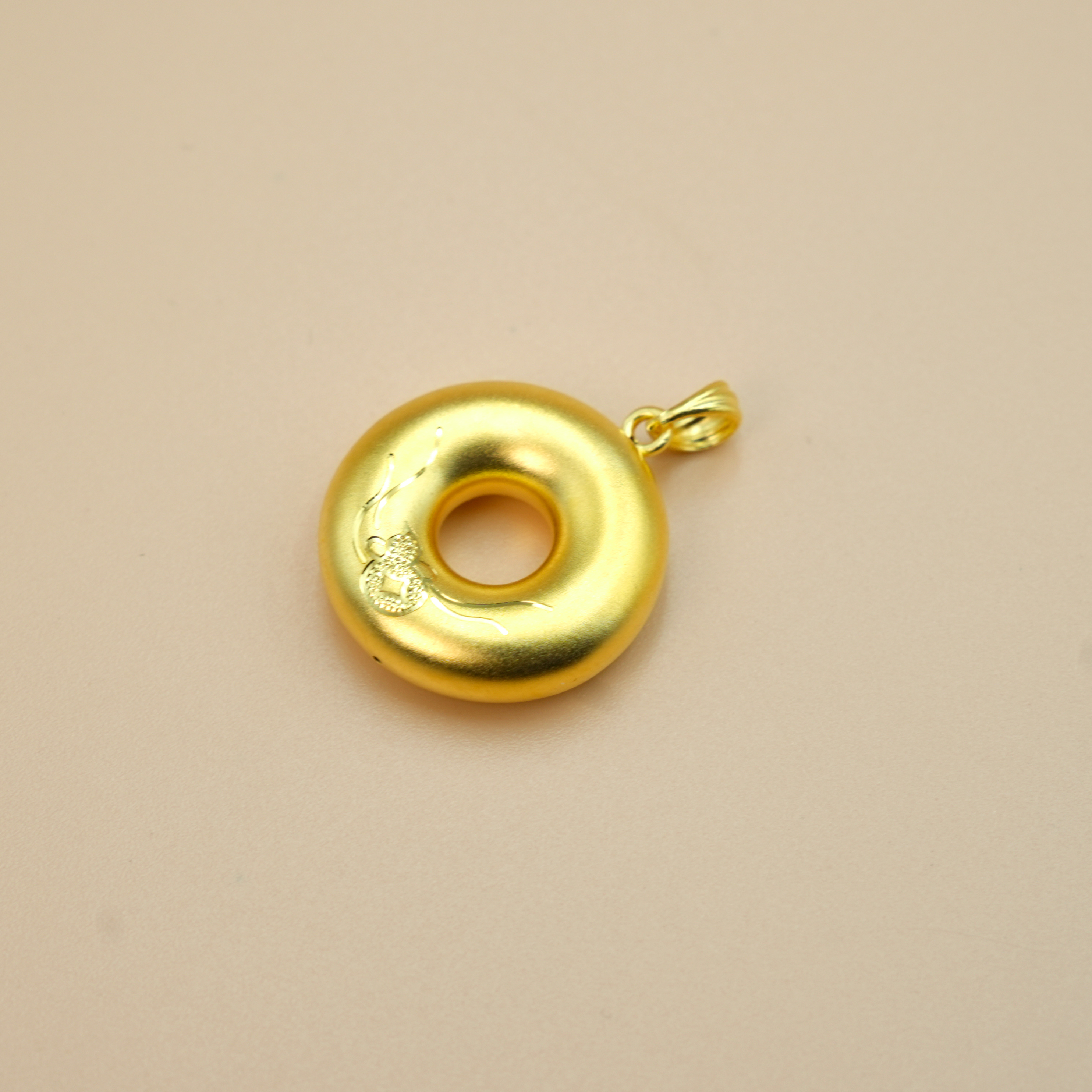 老庙2足金999平安扣金吊坠5D工艺老庙七夕情人节礼物