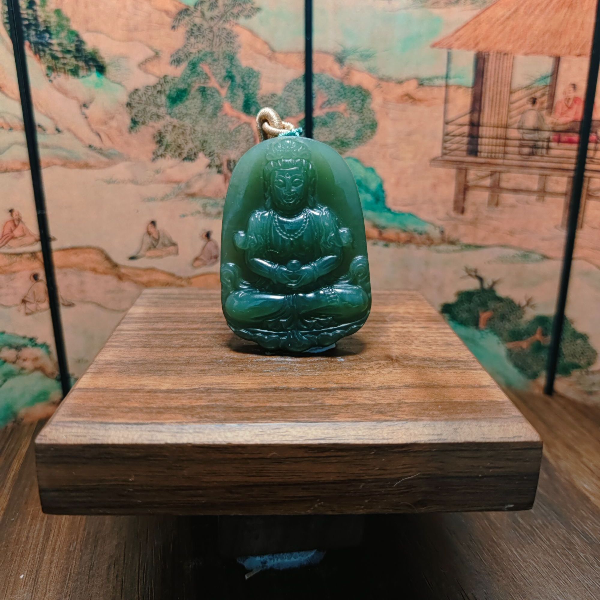 J和田玉观音吊坠0378