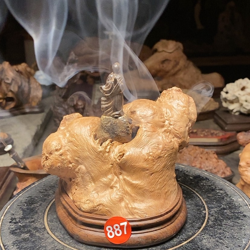 【闪购商品】887号荔枝木香炉工艺
