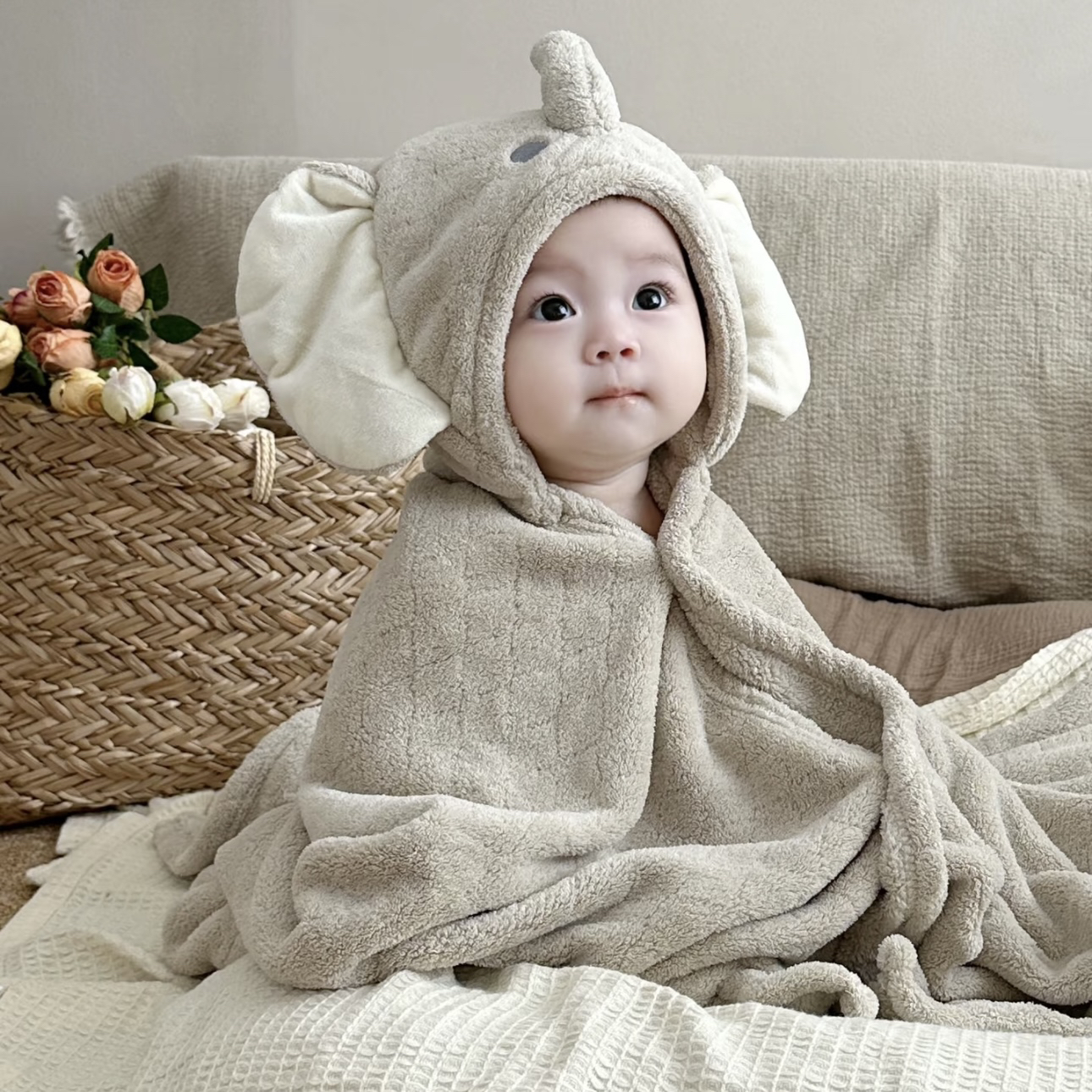 「糖墩儿～」超可爱珊瑚绒浴巾80*120