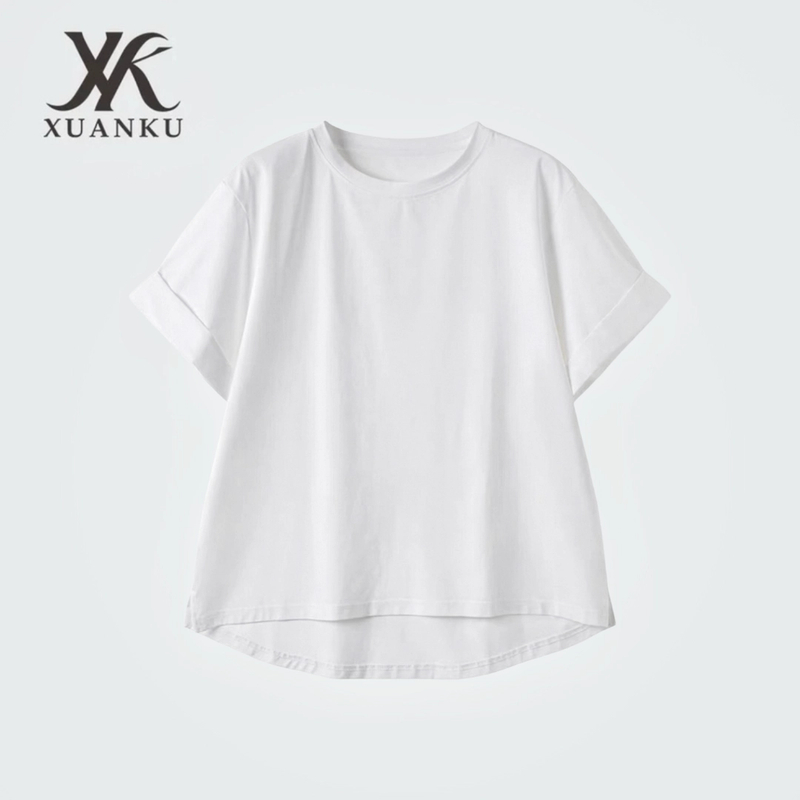 【XUANKU】夏季舒适凉感显瘦休闲宽松T恤1043
