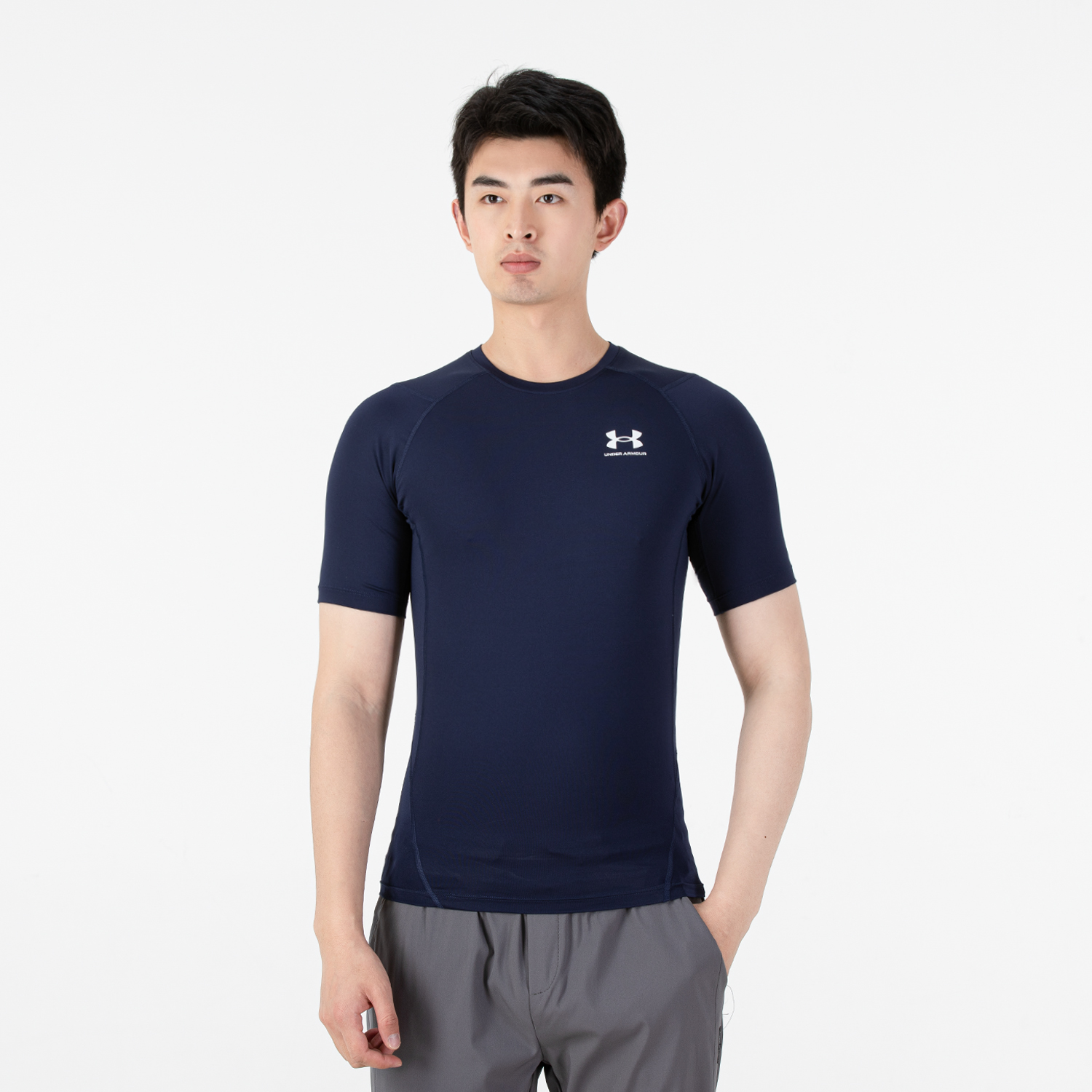 【达人专属】安德玛短袖男新款运动透气训练服上衣紧身T恤衫1361518