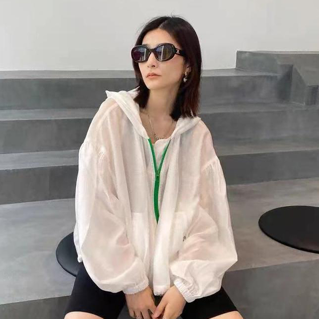 门店59&9！天然小空调！莱赛尔天丝/连帽糖果色长袖防晒外套L40794