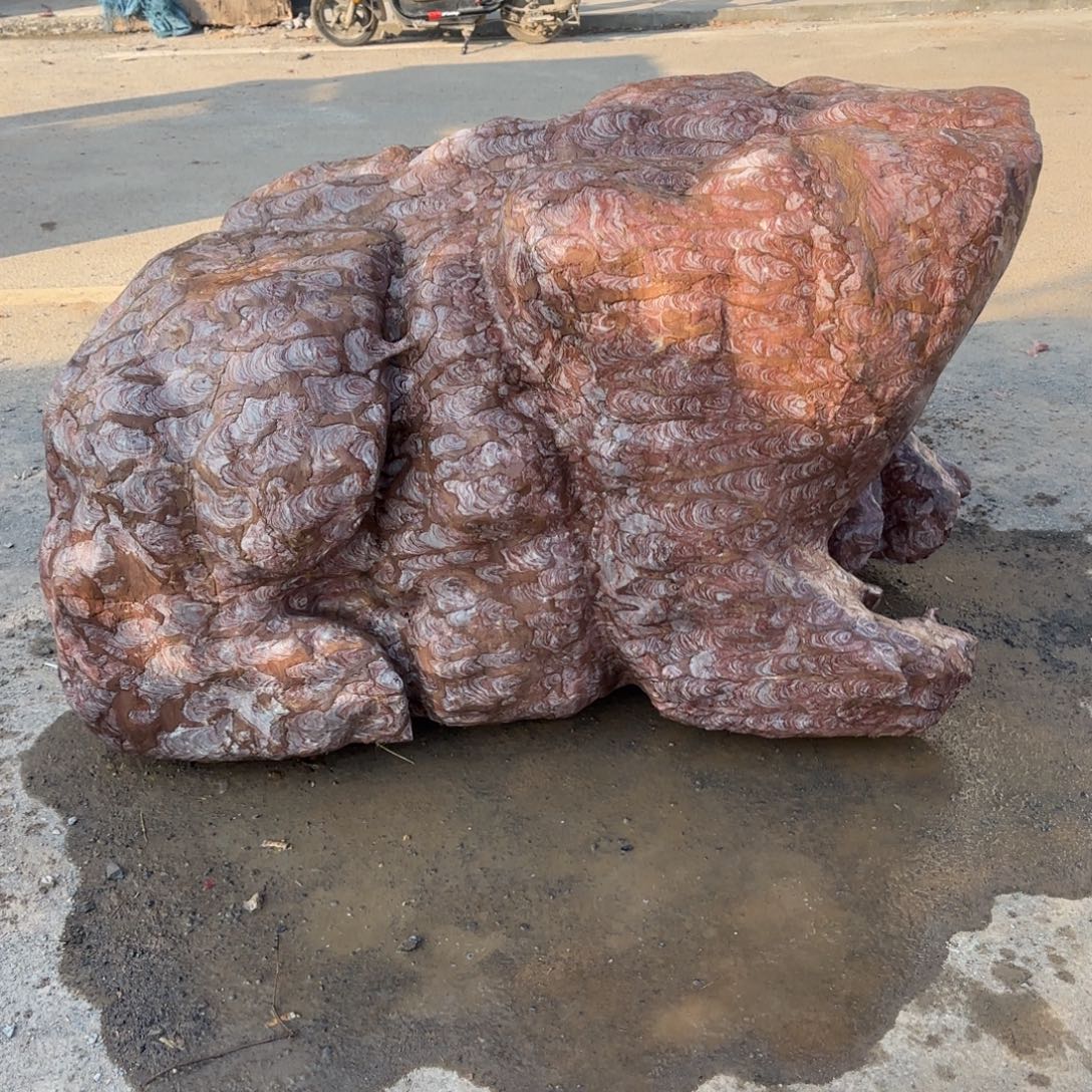 石头灵璧石金蟾摆件饰品