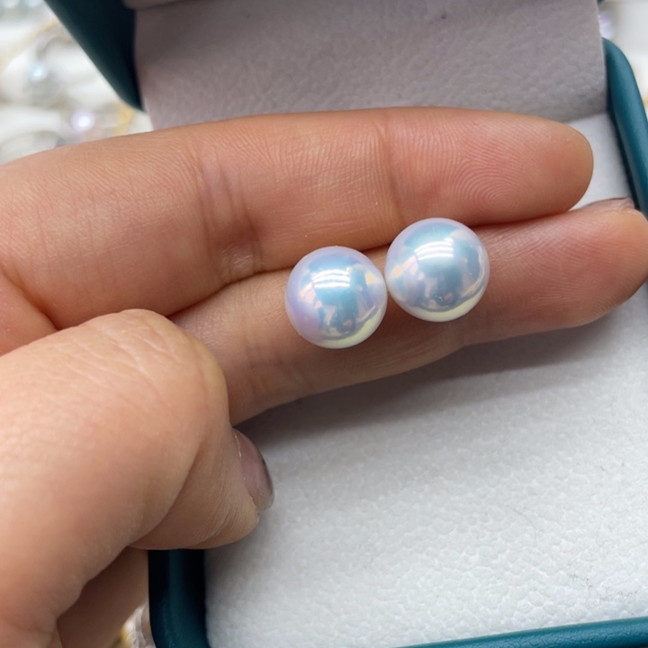 淡水珍珠耳饰18K金镶嵌