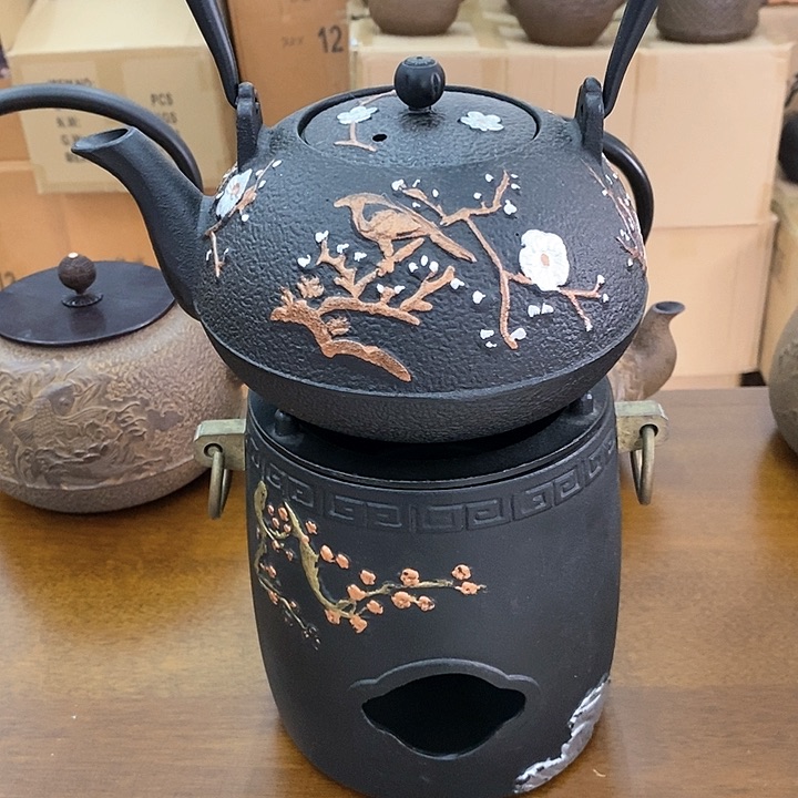 1梅花碳炉+梅花铁壶1200毫升纯手工打造