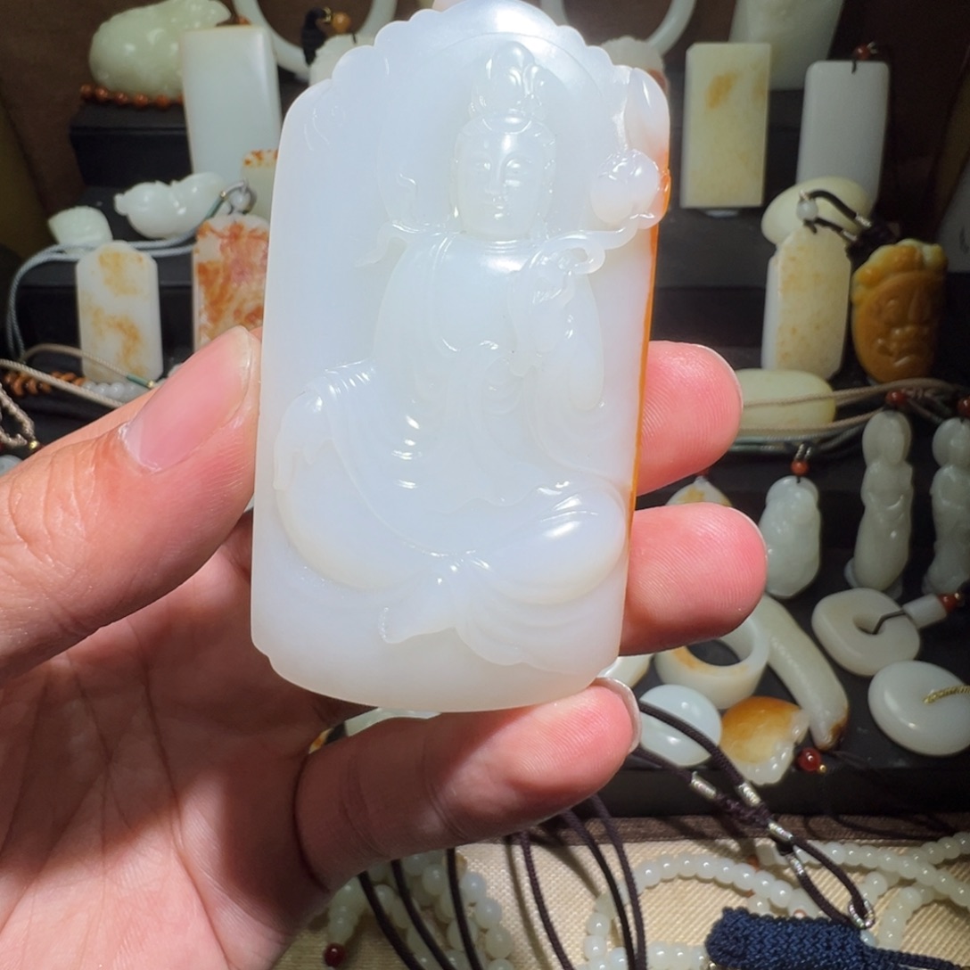 和田玉吊坠(不含链)未镶嵌过*羊