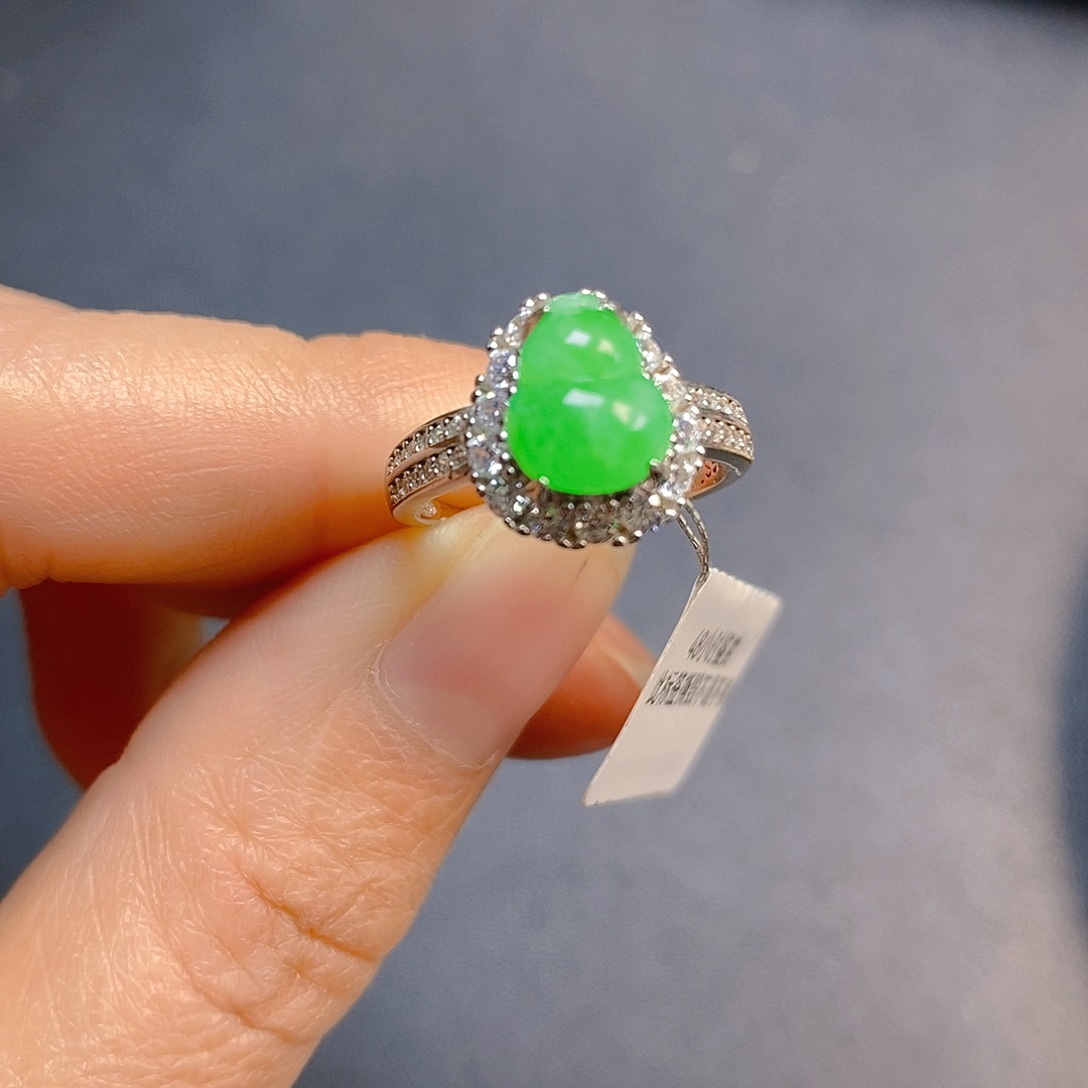 翡翠银S925镶嵌戒指