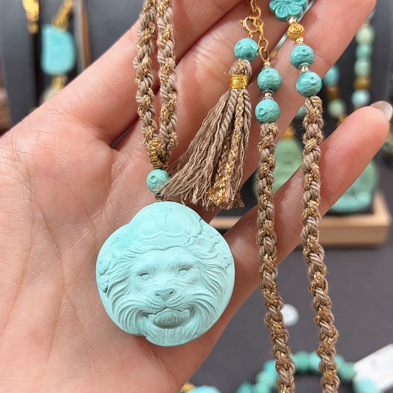 【闪购商品】绿松石颈饰18K金镶嵌