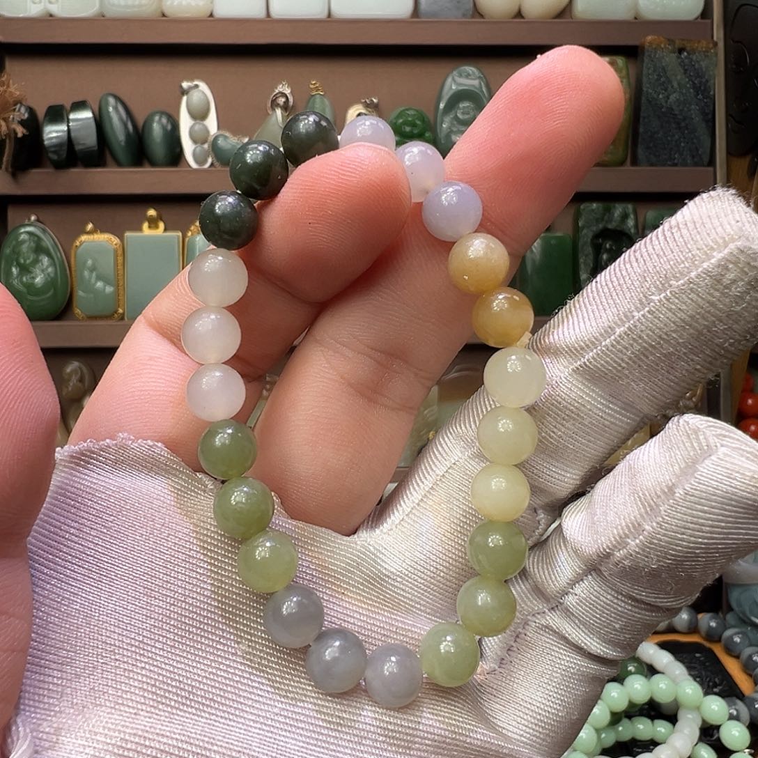 和田玉未镶嵌手串8mm多宝亏清福利