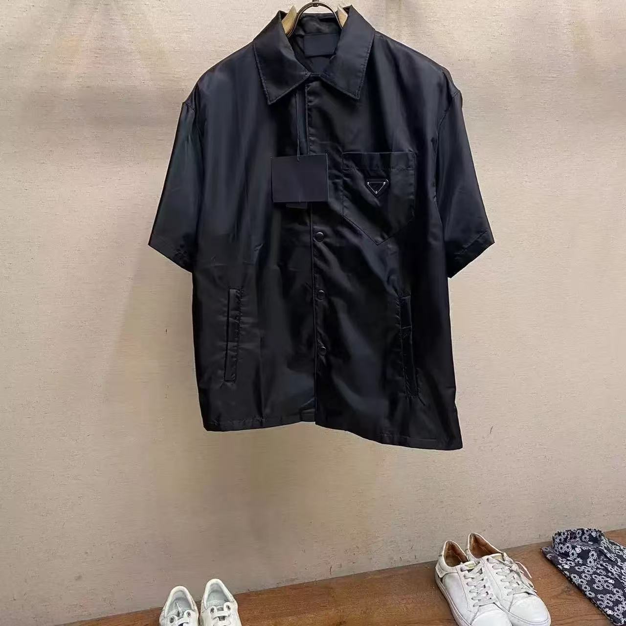 99新 Prada/普拉达 尼龙衬衫半袖外套字母logo